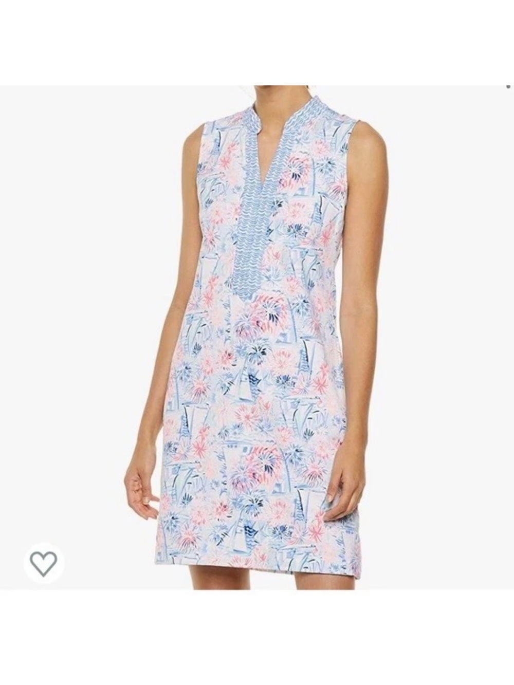 Lilly Pulitzer Larsen Shift Sleeveless Dress Sea to Shining Sea Large